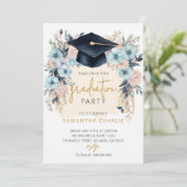 Invitation Fête de graduation florale (Debout devant)