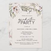 Invitation Fête de graduation florale (Devant / Derrière)