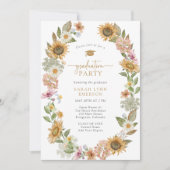 Invitation Fête de graduation florale (Devant)