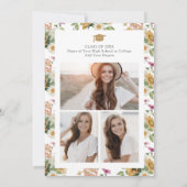 Invitation Fête de graduation florale (Dos)