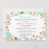 Invitation Fête de graduation Florale Chic Moderne (Devant)