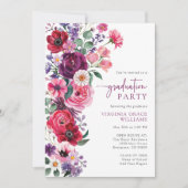 Invitation Fête de graduation florale colorée (Devant)