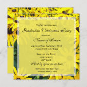 Invitation Fête de graduation florale de marguerite jaune vif (Devant / Derrière)