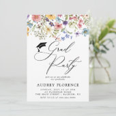 Invitation Fête de graduation Florale Fleur sauvage moderne (Debout devant)