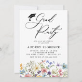 Invitation Fête de graduation Florale Fleur sauvage moderne (Devant)