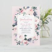 Invitation Fête de graduation florale florale florale botaniq (Debout devant)