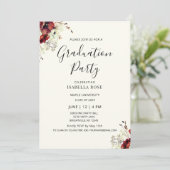 Invitation Fête de graduation florale minimale moderne (Debout devant)