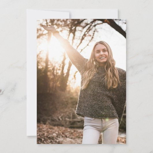 Invitation Fête de graduation florale rose pâle (Dos)