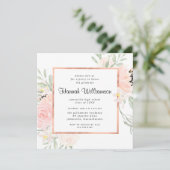 Invitation Fête de graduation Florale Rose Rose (Debout devant)