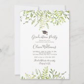 Invitation Fête de Graduation Florale verdoyante (Devant)