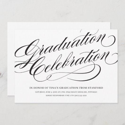 Invitation Fête de graduation formelle (Devant / Derrière)
