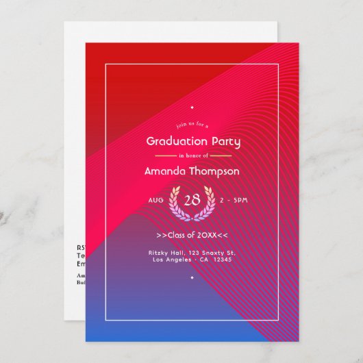 Invitation Fête de graduation géométrique (Devant / Derrière)