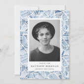 Invitation Fête de graduation géométrique Indigo Blue Waterco (Devant)