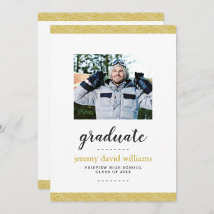 Invitation Fête de graduation Gold et Grey Photo