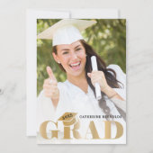 Invitation Fête de graduation Gold Photo Moderne (Devant)
