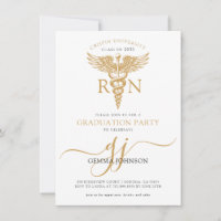 Fête de graduation infirmière moderne Gold Script 