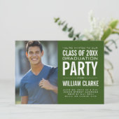 Invitation Fête de graduation masculine moderne (Debout devant)