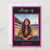 Invitation Fête de graduation minimale rose moderne (Dos)