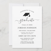 Invitation Fête de graduation minimaliste moderne (Dos)