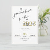 Invitation Fête de graduation minimaliste moderne (Debout devant)