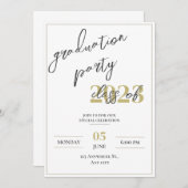 Invitation Fête de graduation minimaliste moderne (Devant / Derrière)