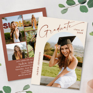 Invitation Fête de graduation minimaliste moderne de 5e année