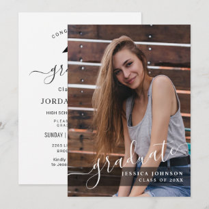 Invitation Fête de graduation minimaliste simple moderne PHOT