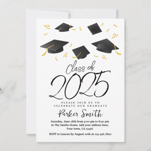 Invitation Fête de graduation moderne (Devant)