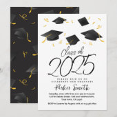 Invitation Fête de graduation moderne (Devant / Derrière)