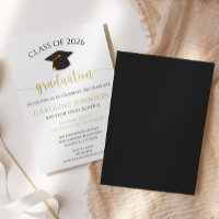 Fête de graduation moderne Black and Gold