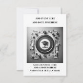 Invitation Fête de graduation moderne élégante (Dos)