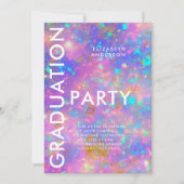Invitation Fête de graduation moderne Gras Or Opal Pierre (Devant)