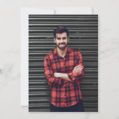 Invitation Fête de graduation moderne Gras Rouge Noir Blanc P (Dos)