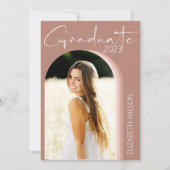 Invitation Fête de graduation moderne Photo rose (Devant)