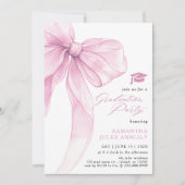 Invitation Fête de graduation moderne tendance Pink Bow (Devant)