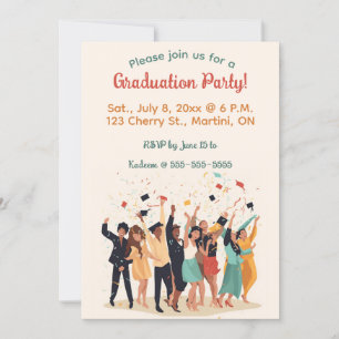 Invitation Fête de graduation modifiable