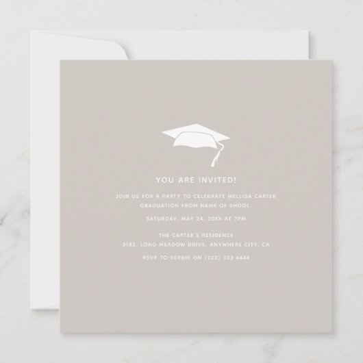 Invitation Fête de graduation Multi-Photo Moderne (Dos)