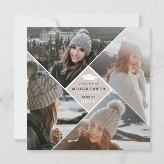 Invitation Fête de graduation Multi-Photo Moderne (Devant)