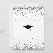 Invitation Fête de graduation Noir & Blanc Confetti (Dos)