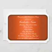 Invitation Fête de graduation Orange and White Frame (Dos)