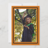 Invitation Fête de graduation Orange et Black Photo (Dos)