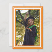 Invitation Fête de graduation Orange et White Photo (Dos)