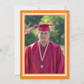 Invitation Fête de graduation Orange et White Photo (Dos)