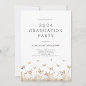 Invitation Fête de graduation papillon (Devant)