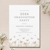 Invitation Fête de graduation papillon