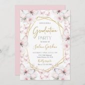 Invitation Fête de graduation papillon (Devant / Derrière)