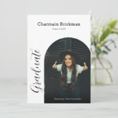 Invitation Fête de graduation photo Arch moderne (Debout devant)