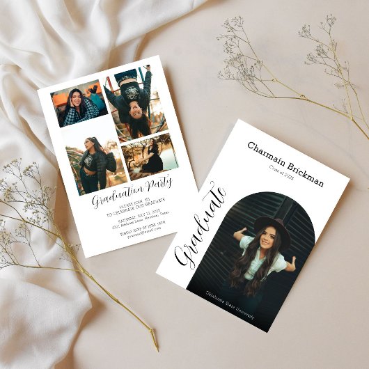 Invitation Fête de graduation photo Arch moderne