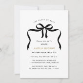 Invitation Fête de graduation photo branchée Bow (Devant)