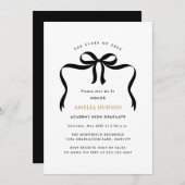 Invitation Fête de graduation photo branchée Bow Ribbon (Devant / Derrière)